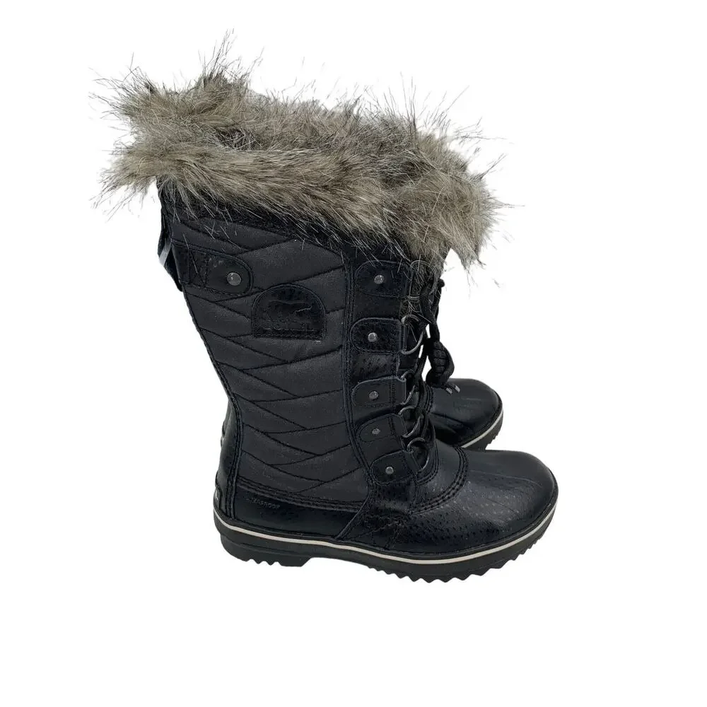 Sorel Tofino II Faux Fur Lined Waterproof Boots size 6.5 Black